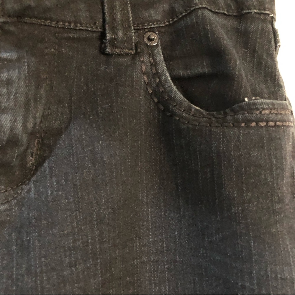 Black denim cropped 3/4 length pants shorter jeans size 10 women’s spring summer - Picture 6 of 9
